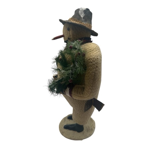 Vintage ESC Trading Cody Foster Primitive Snowman w/ Tree Folk Art 2002 14" Tall - Picture 2 of 7